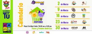 Calendario del Adopt Fest con el apoyo de la Muni de Guate.
